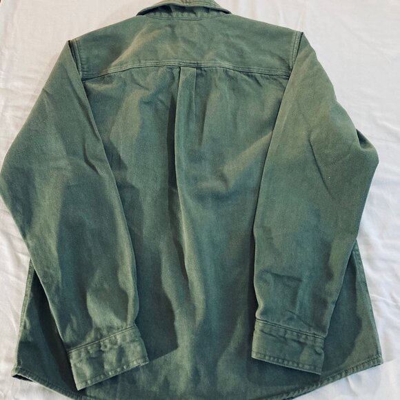 Buffalo David Bitten Men's Shirt Heavyweight Canvas Army Green Button Up, Large - Picture 3 of 9